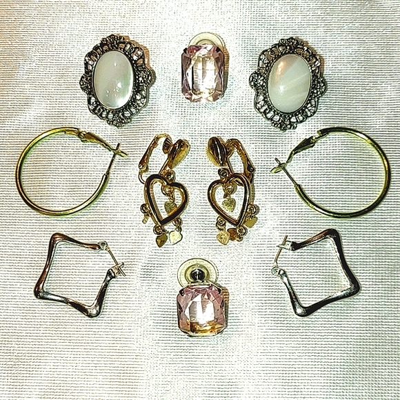 🆓 free with purchase Earrings lot 5 PRICE DROP costume vintage pierced - Picture 3 of 8